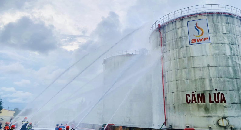 [Quảng Trị] Tây Nam SWP phối hợp tổ chức diễn tập PCCC tại Kho xăng dầu Quảng Trị