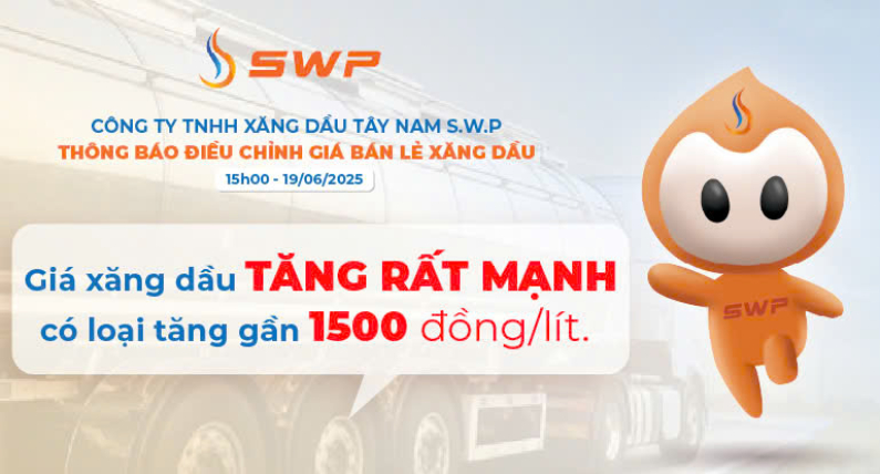Giá xăng dầu hôm nay 19/6/2025: Tăng rất mạnh, có loại tăng gần 1500 đồng/lít