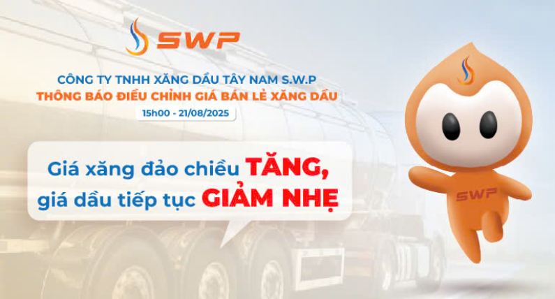 Giá xăng dầu hôm nay 21/8/2025: Giá xăng đảo chiều tăng, giá dầu tiếp tục giảm nhẹ