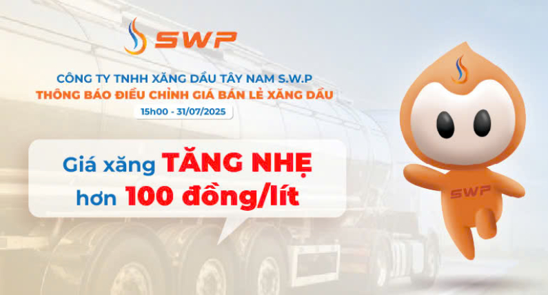 Giá xăng dầu hôm nay 31/7/2025: Xăng tăng nhẹ, hơn 100 đồng/lít