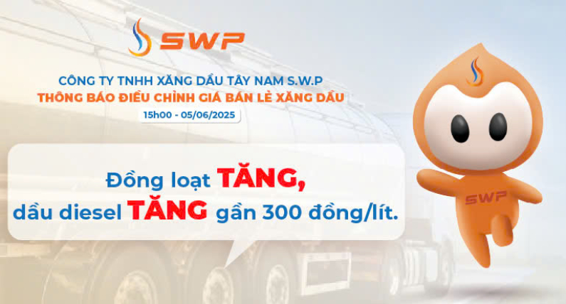 Giá xăng dầu hôm nay 5/6/2025: Đồng loạt tăng, dầu diesel tăng gần 300 đồng/lít